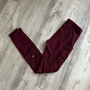 EUC lululemon Burgundy Pocket Leggings